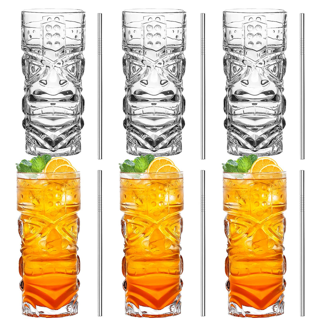 Transparente Tiki-Gläser, Set mit 170-400 ml, moderne Bar-Tiki-Cocktailgläser, perfekt für exotische