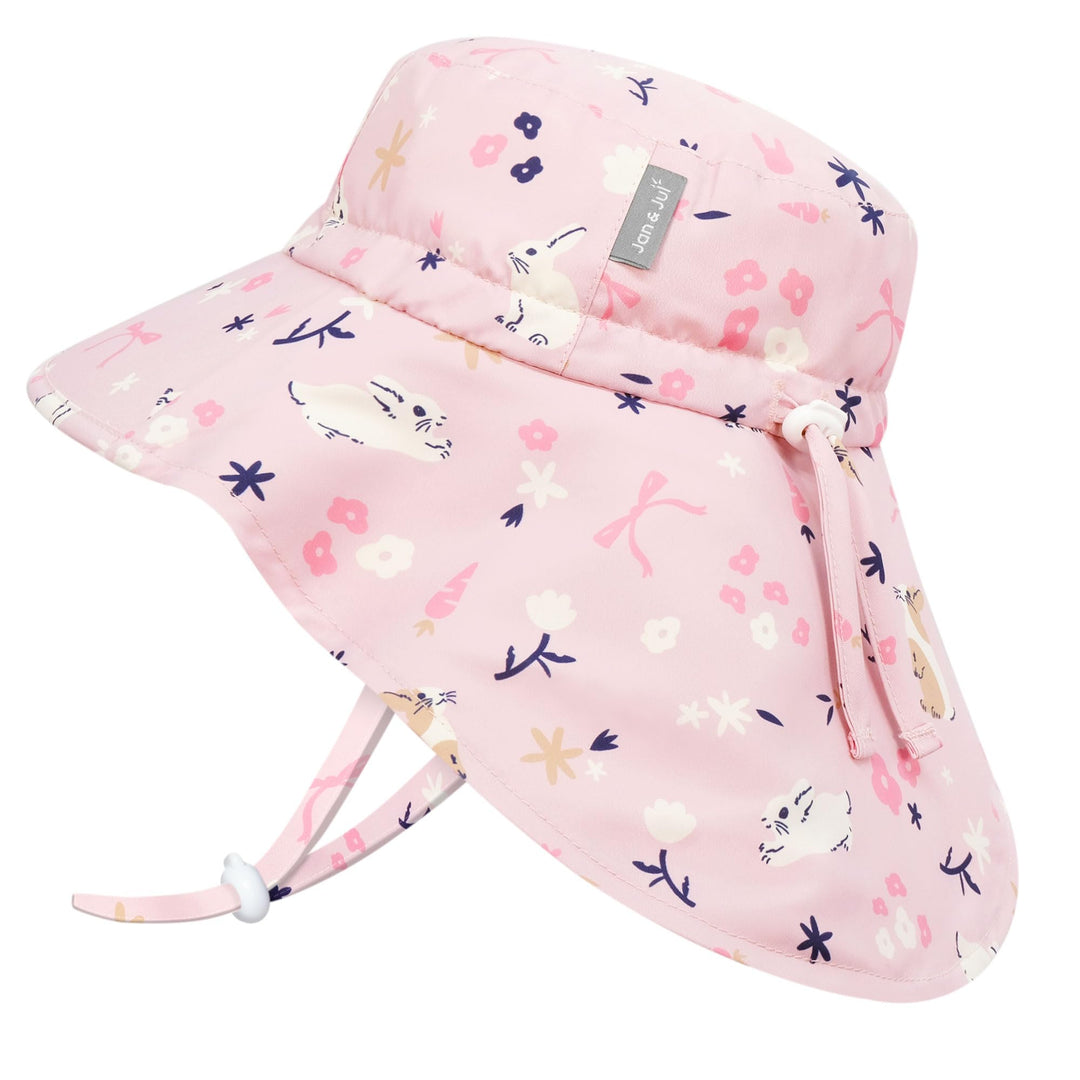 Jan & Jul Kinder Grow-with-Me Aqua-Dry Abenteuer-Sonnenhut 0-6 Monate Hasenblumen, 0-6 Monate Hasenb