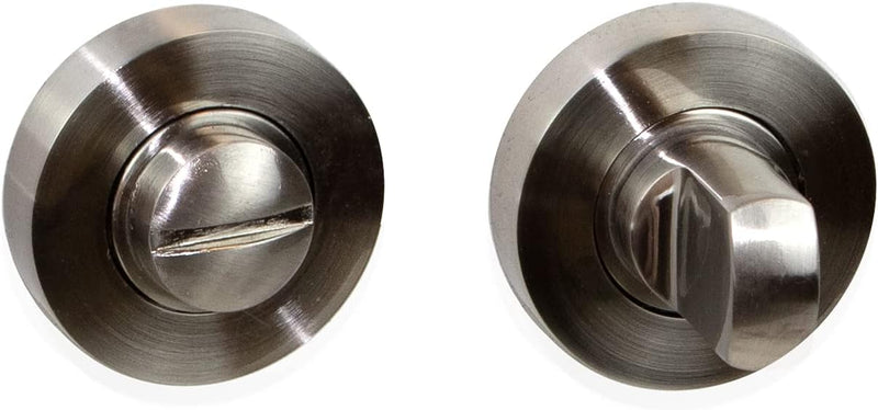 Emuca - rundem Knebelgriff für Schiebetür, 5 sets knebelgriff mit Blende, Ø 35 mm, Stahl, Nickel sat