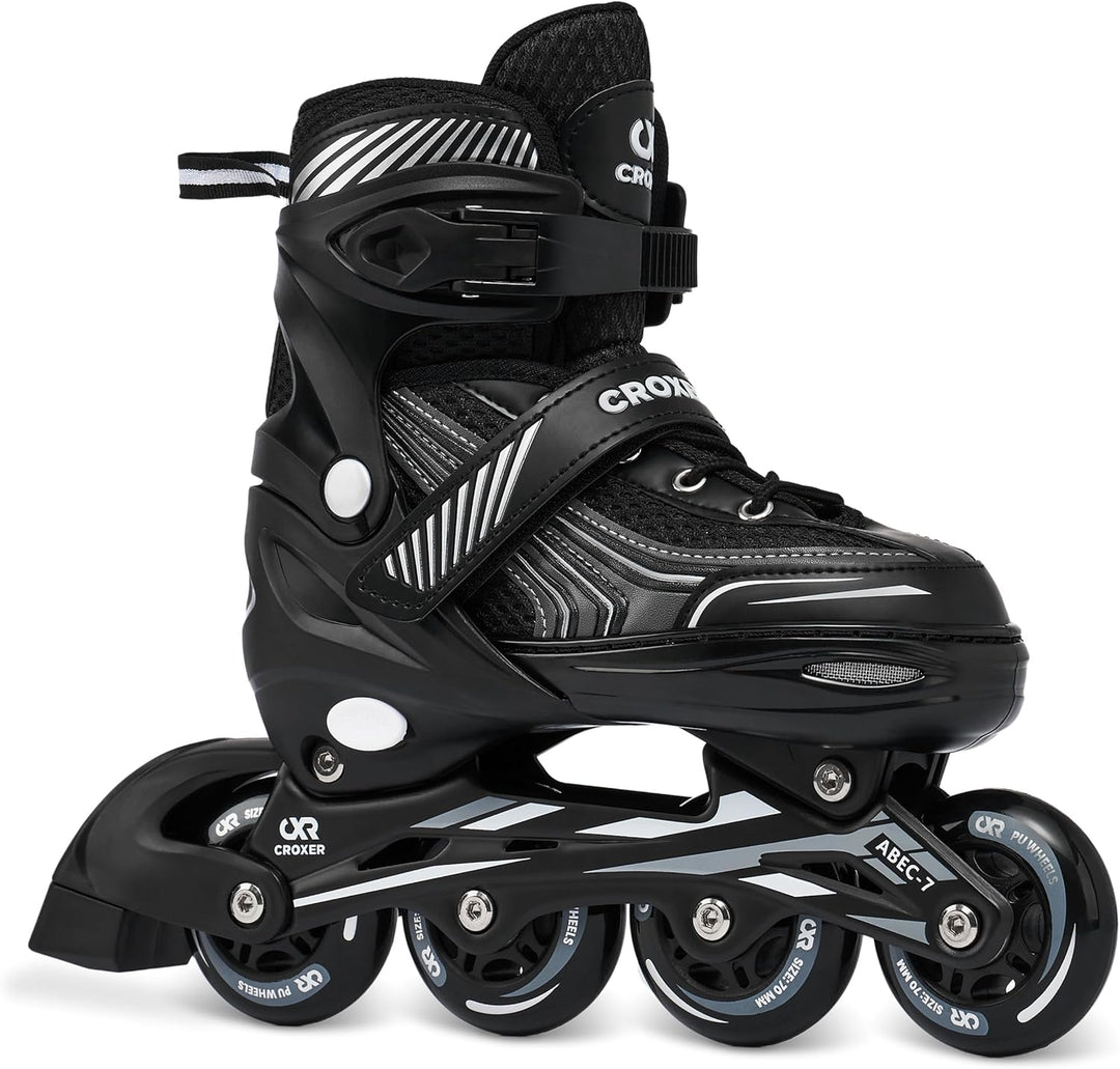 4in1 Croxer Inlineskates/Triskates/Rollschuhe/Schlittschuhe 39-42(24cm-26,5cm) Schwarz, 39-42(24cm-2