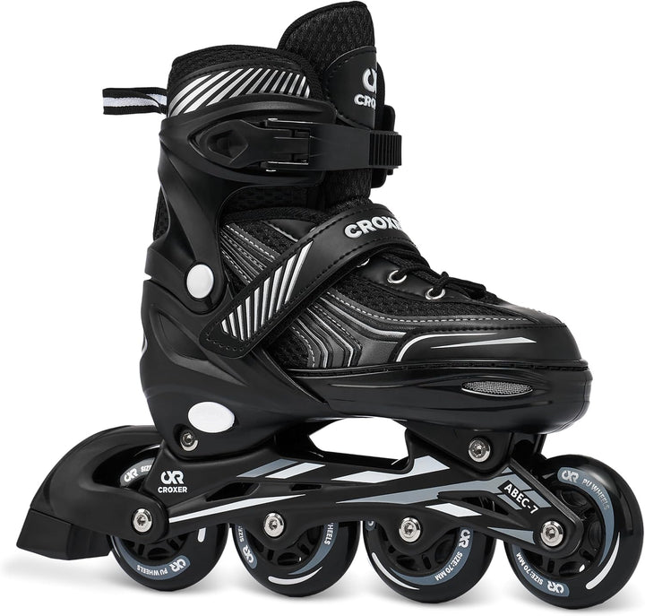4in1 Croxer Inlineskates/Triskates/Rollschuhe/Schlittschuhe 39-42(24cm-26,5cm) Schwarz, 39-42(24cm-2