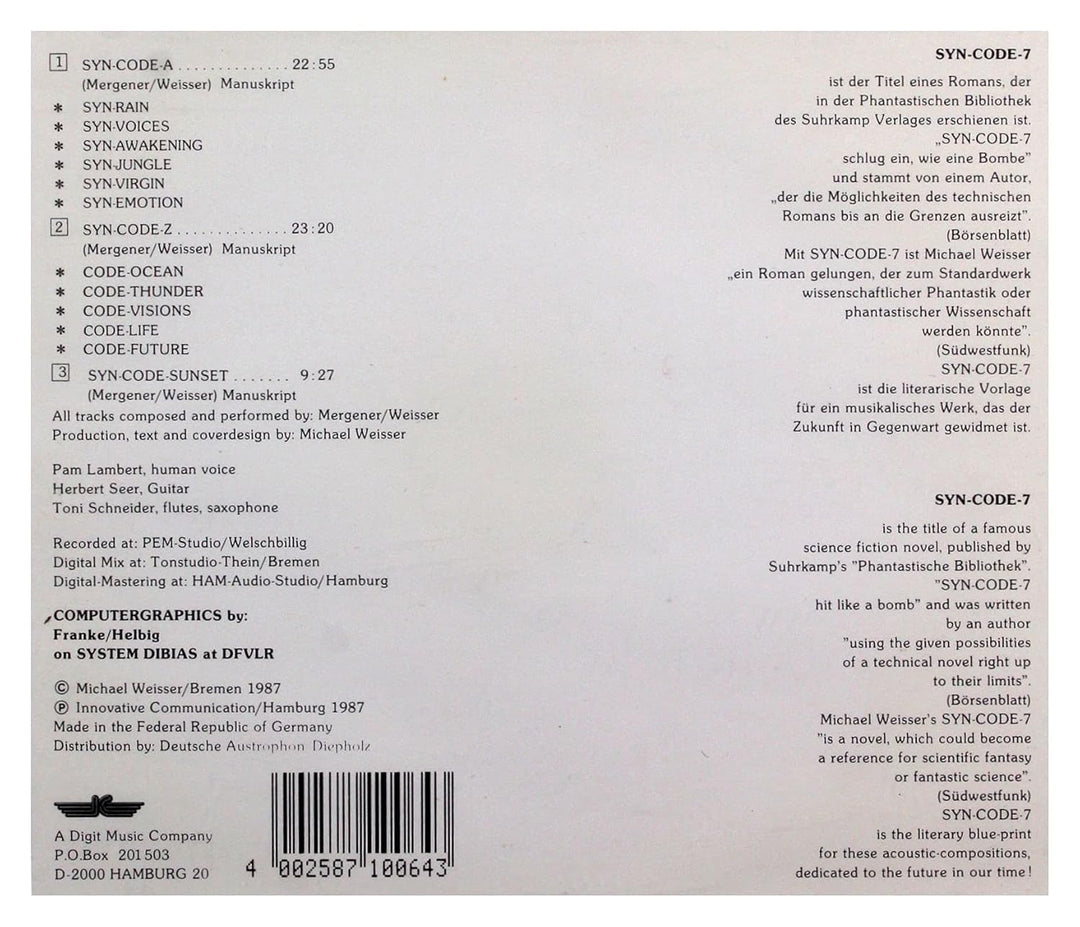 Syn-Code, Audio-CD