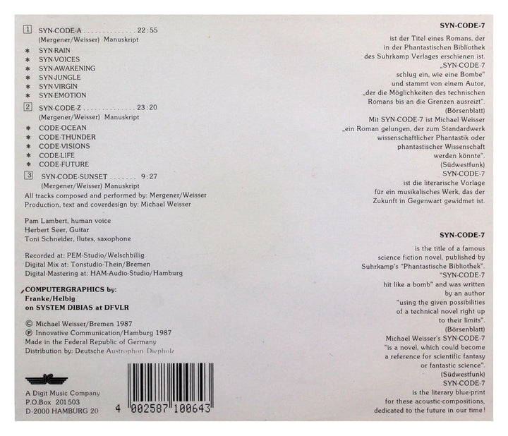 Syn-Code, Audio-CD