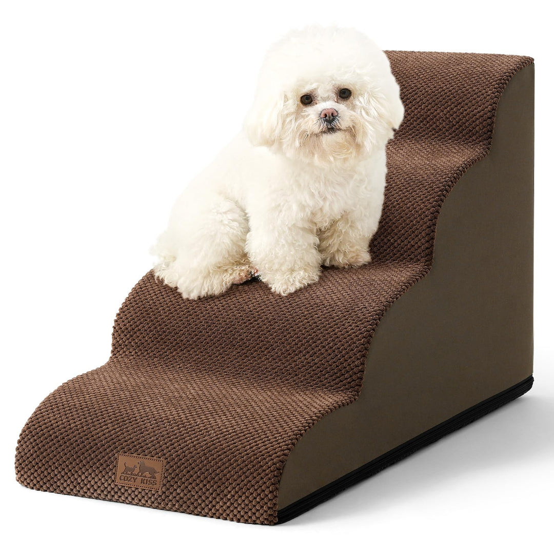 COZY KISS Hundetreppe für Kleine Hunde 50cm, Haustiertreppe für Bett aus Hochdichtem Schwamm, Hunde