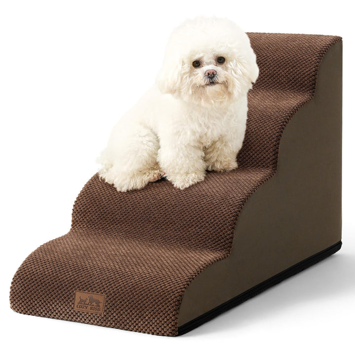 COZY KISS Hundetreppe für Kleine Hunde 50cm, Haustiertreppe für Bett aus Hochdichtem Schwamm, Hunde