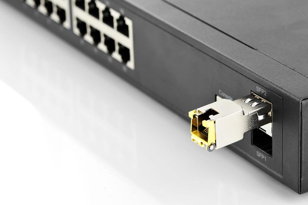 DIGITUS Gigabit SFP Modul für Cat 5 Kupfer Patchkabel, Mini GBIC, RJ45 Buchse, 1000BaseT, 100 Meter,