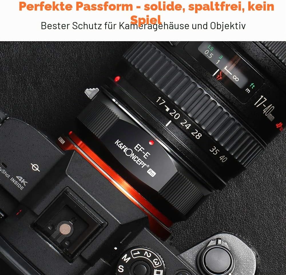 K&F Concept M12105 EOS-NEX Hochpräziser Manueller Objektivadapter Canon EOS an Sony Adapter Ring für