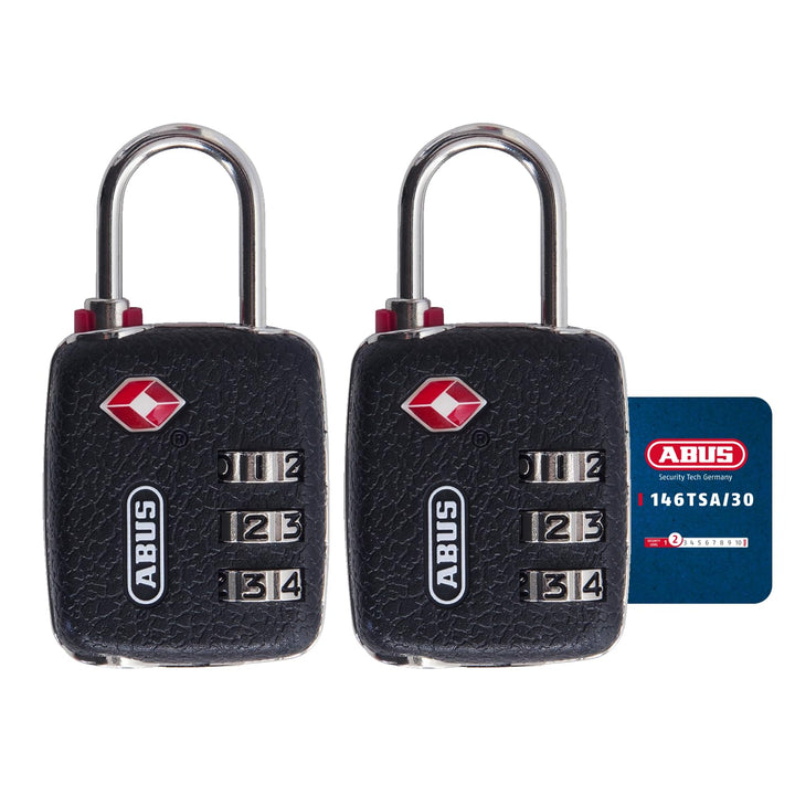 ABUS 58830 2 Stück Zahlenschloss 30 mm schwarz, Geprägt 2 Stück Geprägt, 2 Stück Geprägt