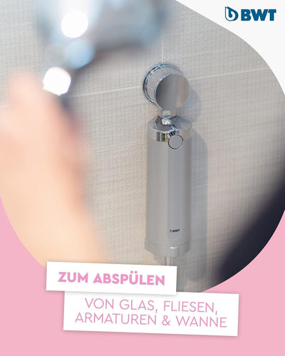 BWT Quick & Clean Antikalk-Filtersystem mit 1 Filterkartusche | Kalkschutz Bad | Inline Duschfilter