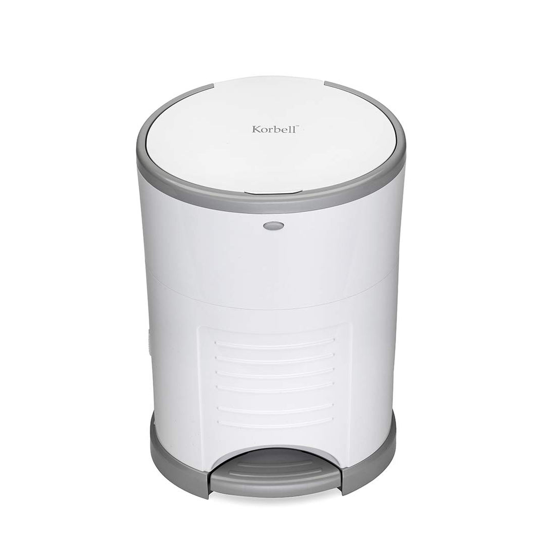 KORBELL - MINI - Abfallbehälter für Windeln - 9 L - Weiss - Ökonomisch - Ökologisch - Pedal - Fassun
