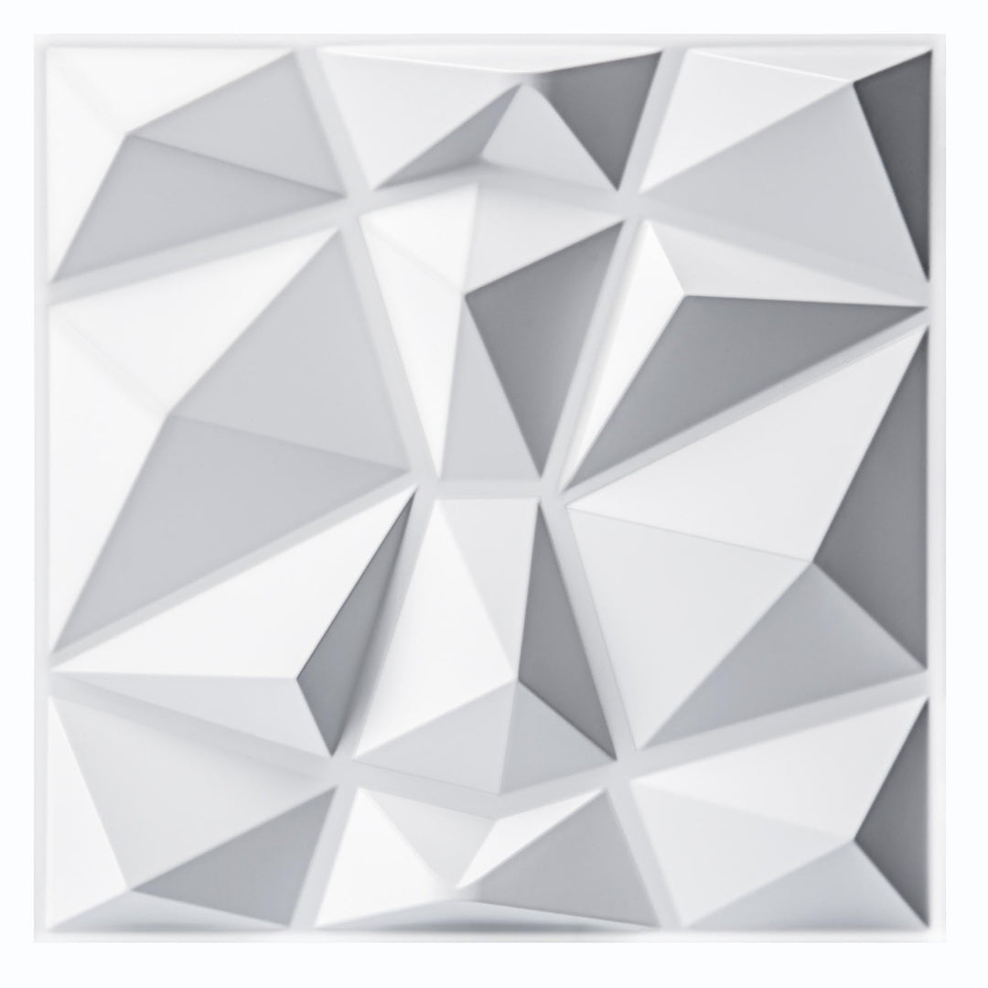 Art3d 33 Stück 3D Wandpaneele Diamant 30,5 x 30,5 cm matt schwarz, Hochsteifes PVC, Dauerhaft, Nicht