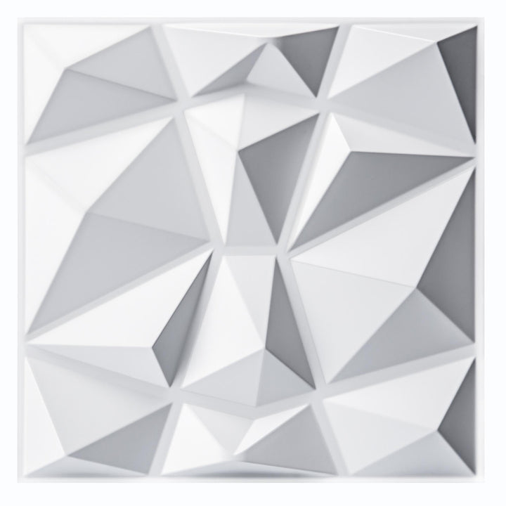 Art3d 33 Stück 3D Wandpaneele Diamant 30,5 x 30,5 cm matt schwarz, Hochsteifes PVC, Dauerhaft, Nicht