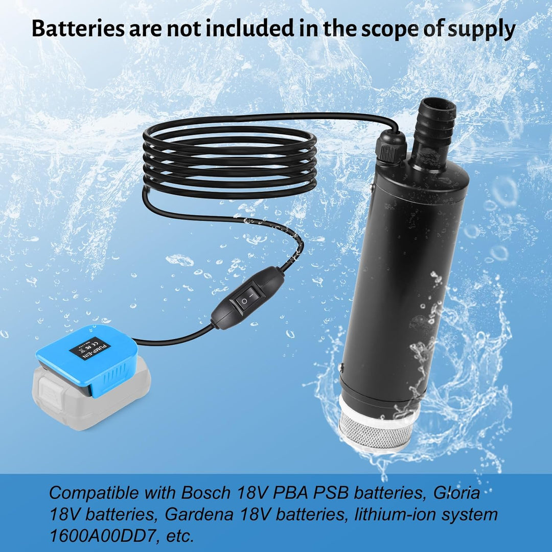CPROSP Sumpfpumpe Kompatibel mit Bosch PBA 18V Batterie (Keine Batterie), Wasserpumpe 30L/min, Trans