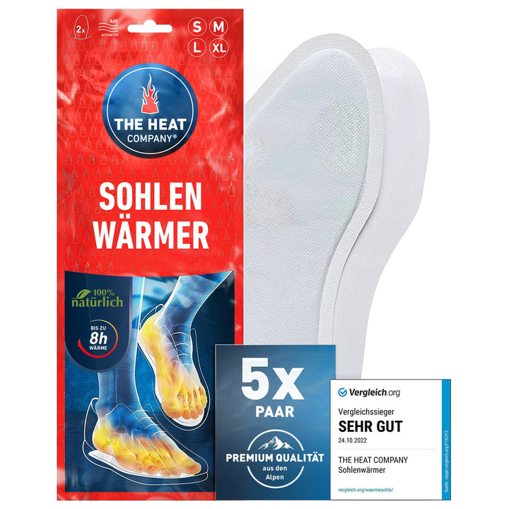 THE HEAT COMPANY Sohlenwärmer - 5, 10 oder 30 Paar - EXTRA WARM - Wärmesohlen - Fusswärmer - 8 Stund