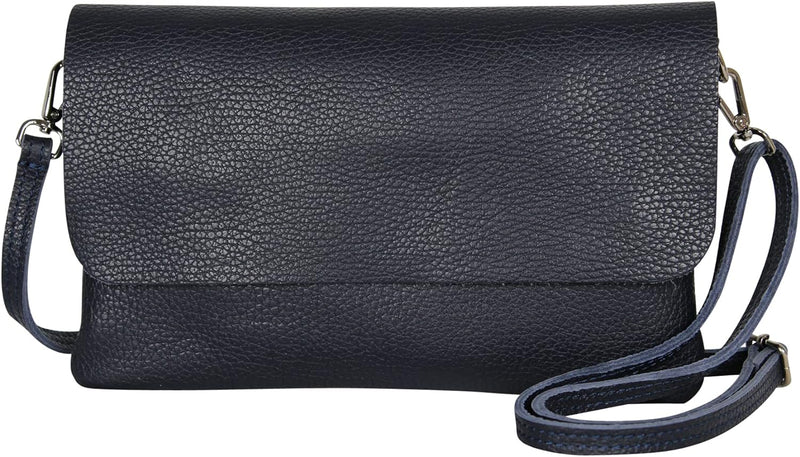 AmbraModa GLX11 - Damen Umhängetasche, Clutch, Handytasche aus echtem Leder mit abnehmbarem und vers