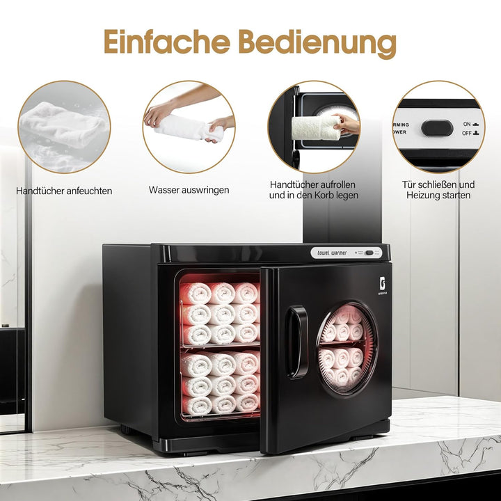 BarberPub 24L Handtuchwärmer Handtuchheizschrank 40–48 Handtücher, Handtuchheizkörper Elektrisch, He