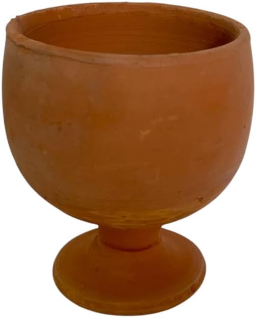 Marokkanisches Berber-Set aus Terrakotta, Krug 2,5 l mit 4 Gläsern, handgefertigt, Karaffe 31 cm mit