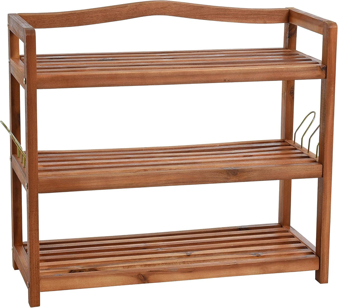 ESTEXO Holz Schuhregal Schuhschrank Holz Regal Schuhständer 3 Etagen Schuhablage Ablage Bank Akazien