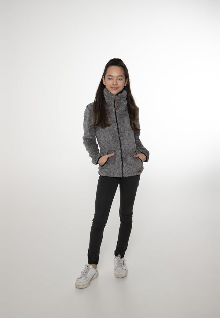 Protest Mädchen Oberteil Mit Durchgehendem Reissverschluss RIRI JR 116 Dark Grey Melee, 116 Dark Gre