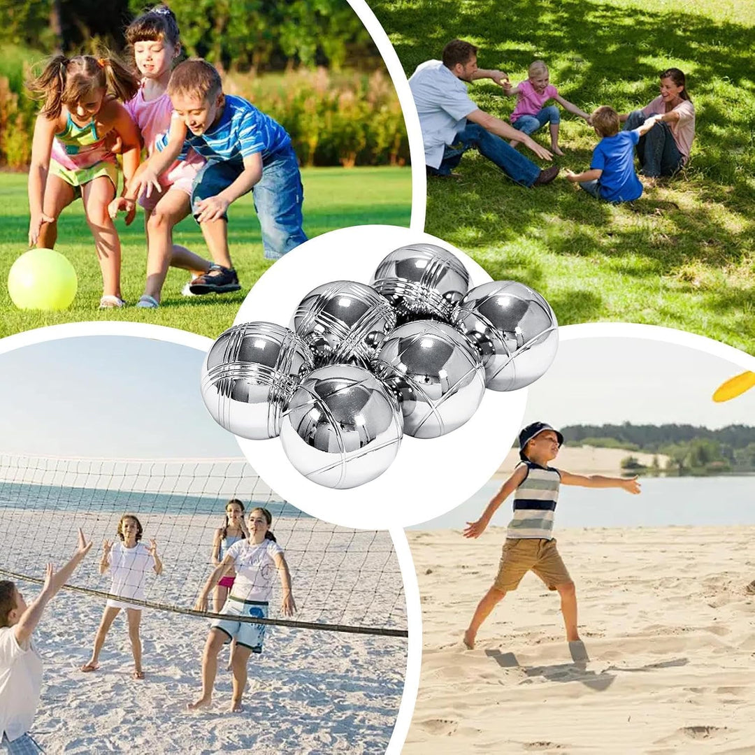 Metal Bocce Ball Game, Metal Bocce Ball Kit, Outdoor Boules Kit, Beach Game Bocce Balls, Complete Ou
