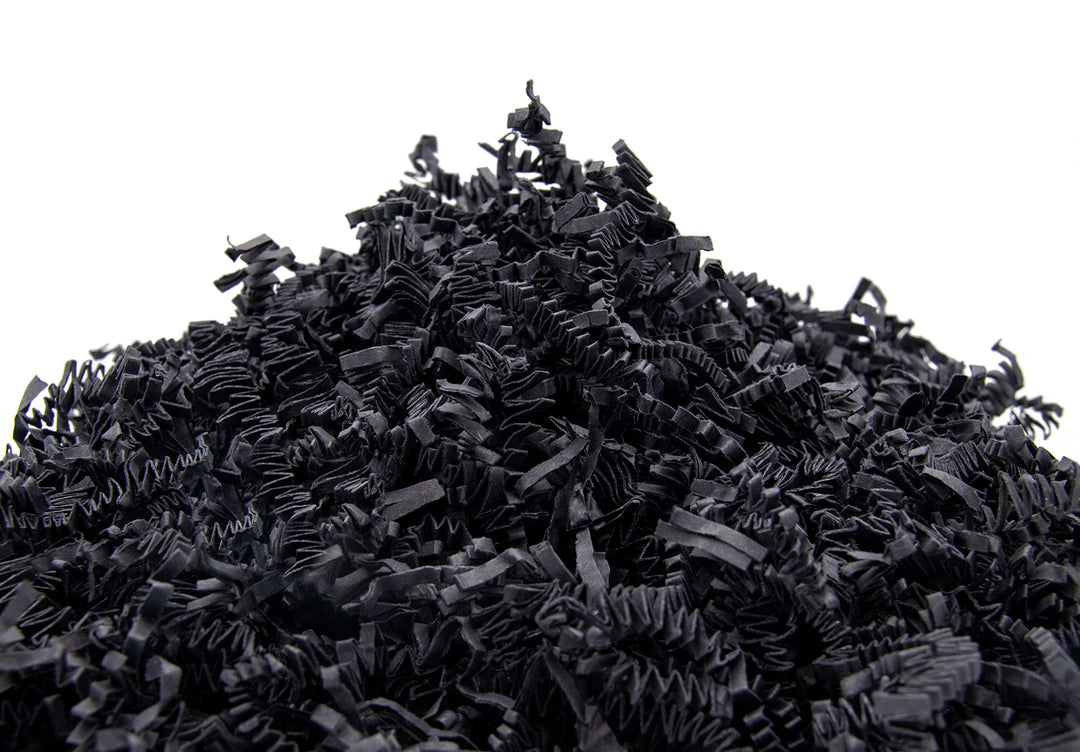 YOTEI SPIRIT® 500g Geschreddertes Schwarzes Papier für Geschenkbox – Füllmaterial für Pakete, Körbe,