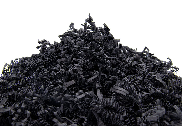 YOTEI SPIRIT® 500g Geschreddertes Schwarzes Papier für Geschenkbox – Füllmaterial für Pakete, Körbe,