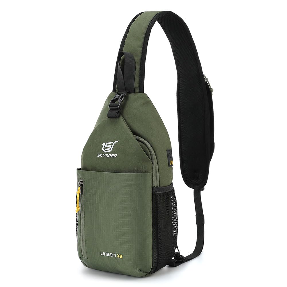 SKYSPER Schultertasche Brusttasche Leichte Sling Bag Klein Wasserfest Crossbody Umhängetasche zum Wa