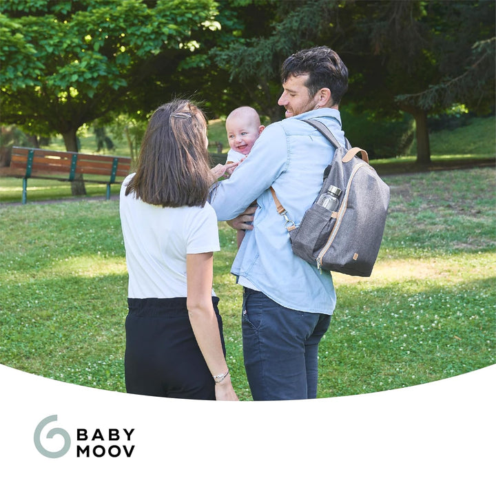 Babymoov Wickelrucksack Le Pyla Smokey - 17l Stauvolumen, 180 Grad Kofferöffnung, wasserabweisend, S
