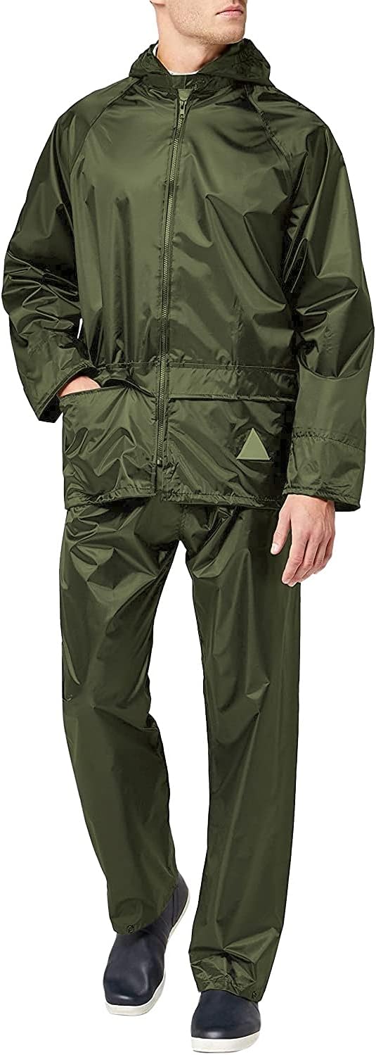 Result Herren Heavyweight Waterproof Jacket & Trouser Set Regenmantel, Blickdicht L olive green, L o