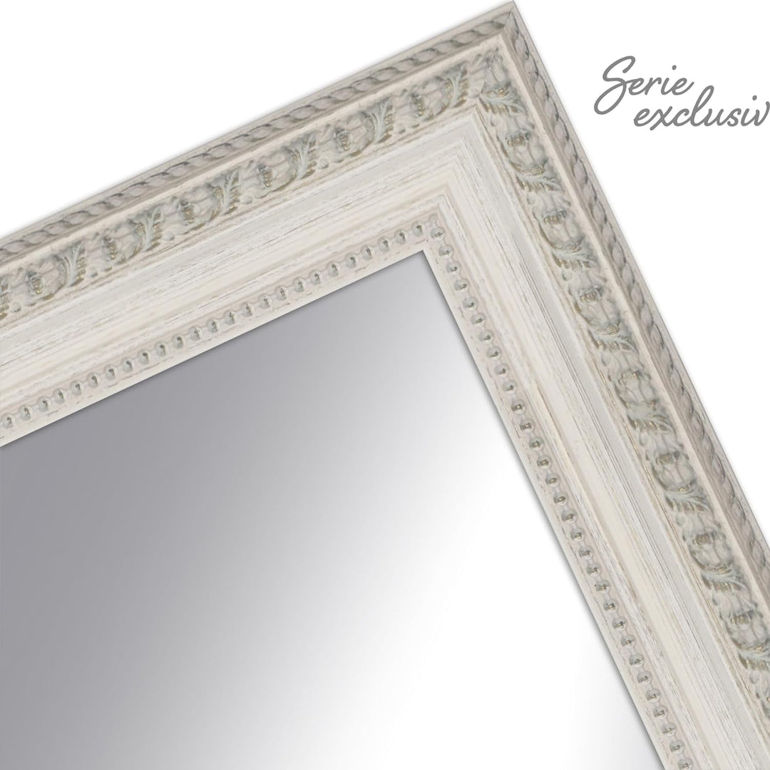 WANDStyle Spiegel Barock und Antik Stil I Aussenmass ca. 51x51 cm I Farbe Weiss I weisser Wandspiege