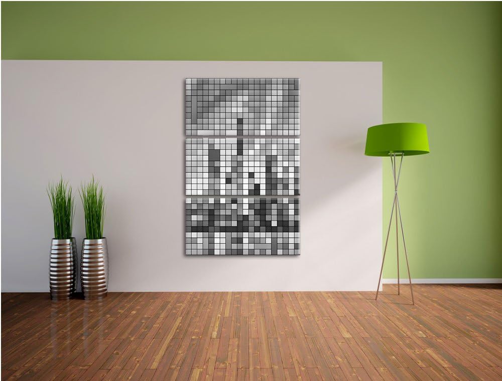 Monocrome, New York Pixel Skyline 3-Teiler Leinwandbild 120x80 Bild auf Leinwand