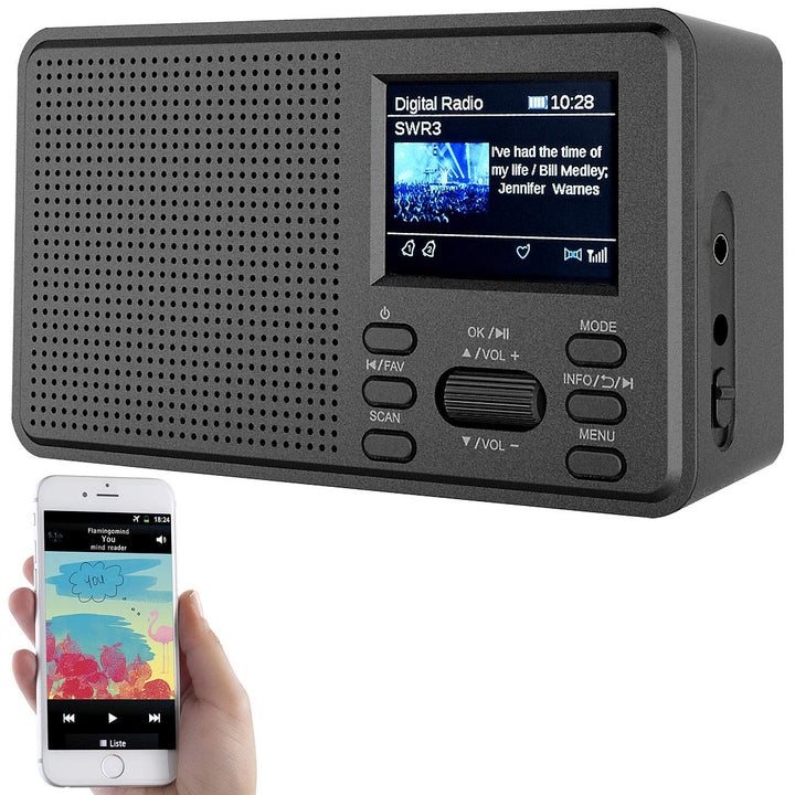VR-Radio Digital Radio: Mobiles Digitalradio mit DAB+ und UKW, LCD-Farbdisplay, Wecker, 8 Watt (Mobi