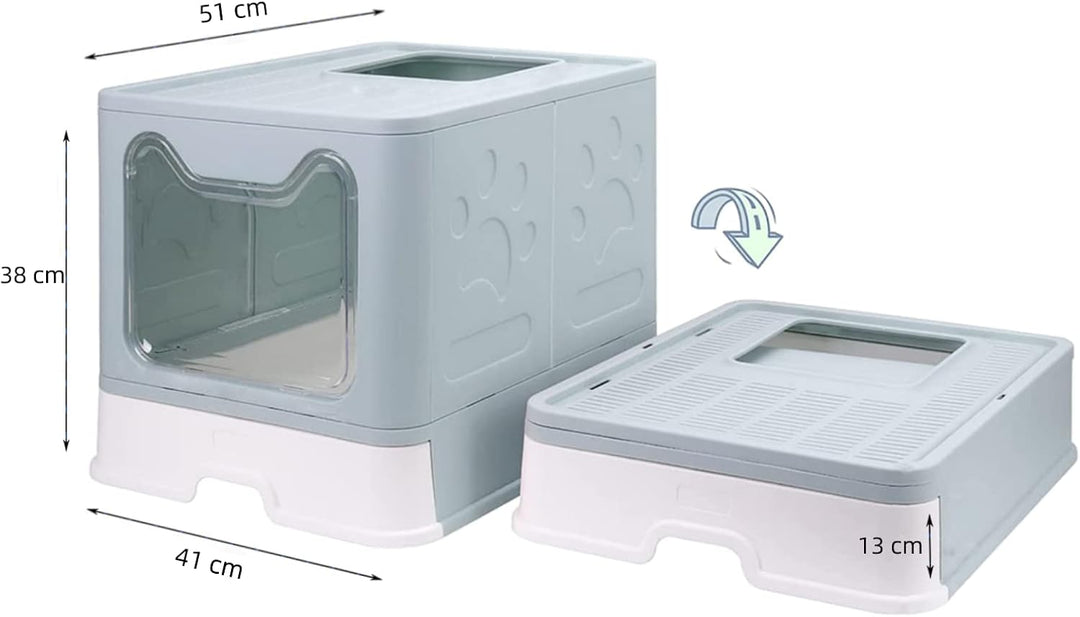Homewell Katzentoilette mit Deckel und Schaufel, Katzenklo Schrank Schublade Design, Multifunktional