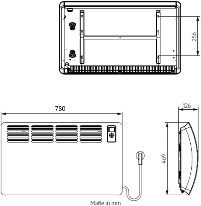 AEG Wandkonvektor WKL 2000 Comfort, Elektroheizung energiesparend, 2000 W für ca. 25 m², VDE geprüft