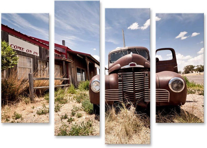 islandburner Bild auf Leinwand Verlassenes Restaraunt Route 66 Bilder Wandbilder Poster Leinwand 130