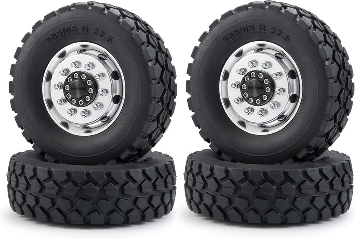 AXspeed 1/14th 4pcs/Set Metall Vorderrad Felgen Reifen Set für Tamiya Traktor Climbing Trailer Cargo