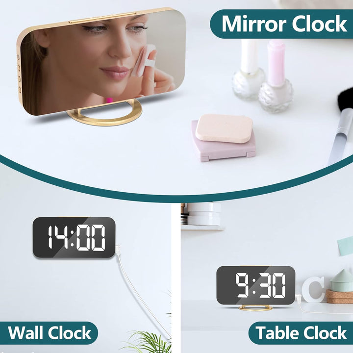 Digitaler Wecker mit Grosse LED, 6.5" Ohne Ticken, Uhr Tischuhr, Alarm Clock Digitaluhr, Uhr Digital