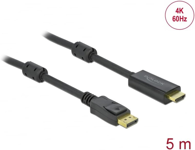 Delock Aktives DisplayPort 1.2 zu HDMI Kabel 4K 60 Hz 5 m