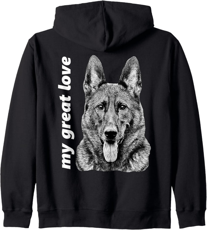 Deutscher Schäferhund mit Hundespruch und Schäferhund Kopf Kapuzenjacke