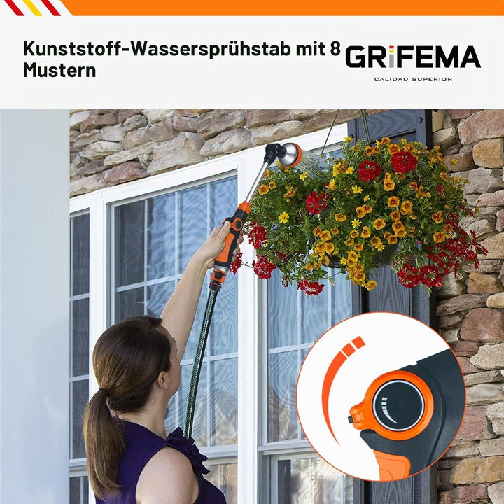 GRIFEMA Blumenampel-Giessstab, 8 Sprühbilder Garten Schlauch Bewässerung Zauberstab, 40.5cm Lang, St