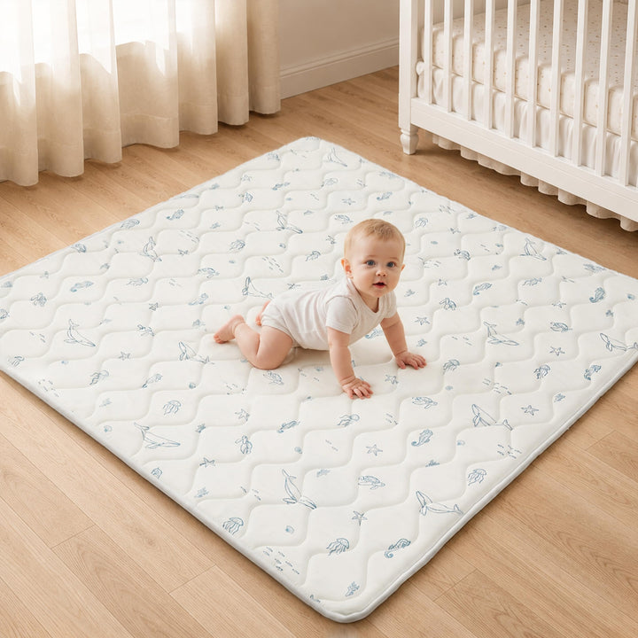 Fortella Krabbelmatte Baby Faltbar 120x120cm, Verdickte Rutschfeste Krabbeldecke für Baby Schaumstof