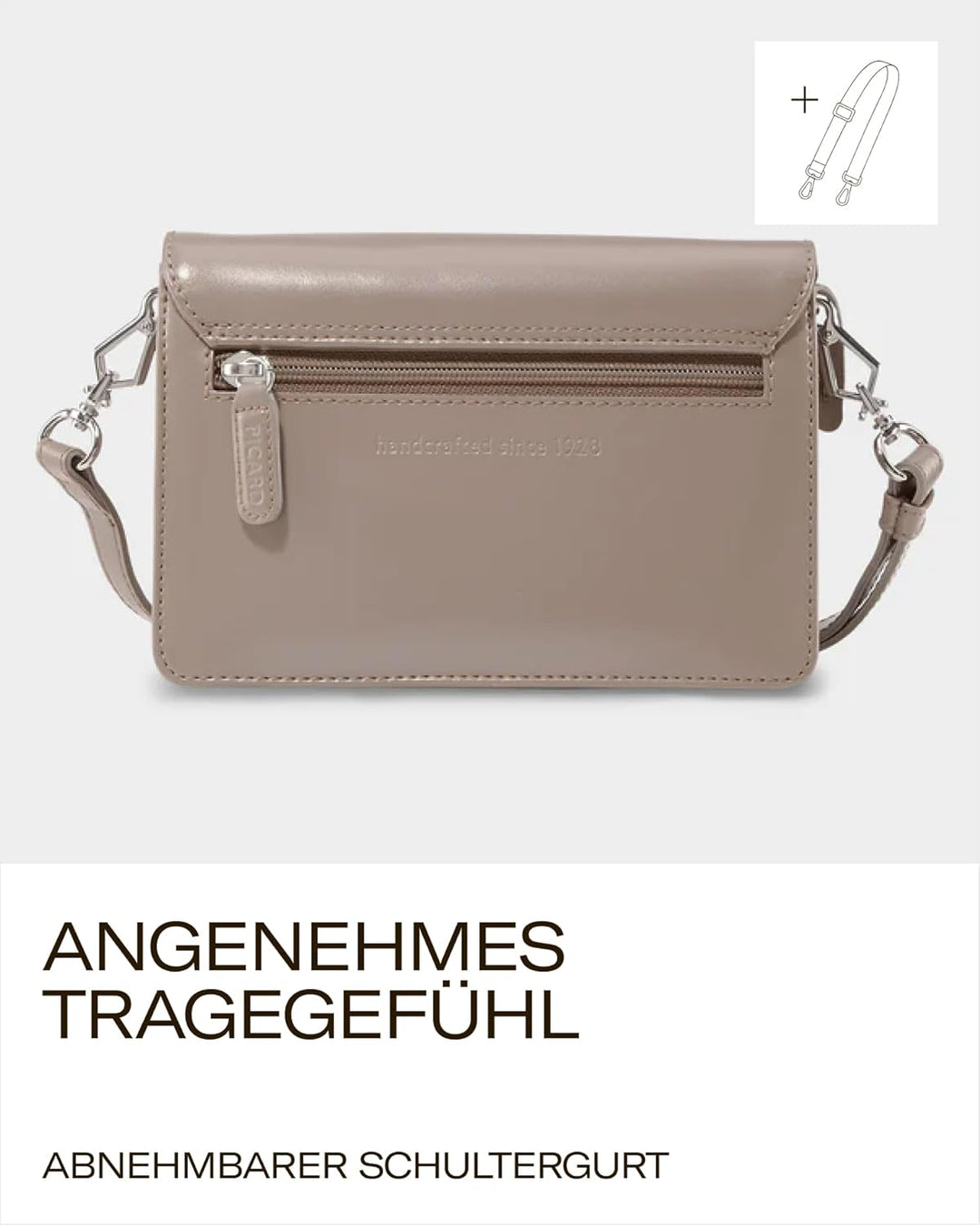 Picard Damen Schultertasche BERLIN aus Rindsleder Klein | mit Magnetverschluss | Schultertasche | Al