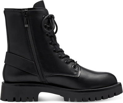 Tamaris Damen Combat Boots, Frauen Stiefeletten,TOUCHit-Fussbett 36 EU Schwarz, 36 EU Schwarz