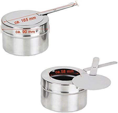 Beeketal 2er Chafing Dish Set 'BCD-2' Profi Gastro Speisewärmer Set aus Edelstahl - Lieferumfang: 2x