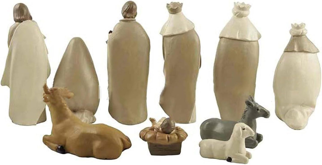 Weihnachtskrippe Krippenfiguren Set 10 Teilig Jesu Geburt Mit Maria Josef Jesuskind 3 Könige Hirten