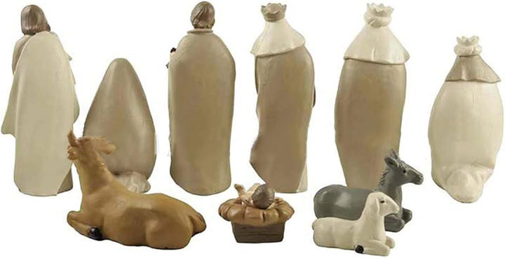 Weihnachtskrippe Krippenfiguren Set 10 Teilig Jesu Geburt Mit Maria Josef Jesuskind 3 Könige Hirten