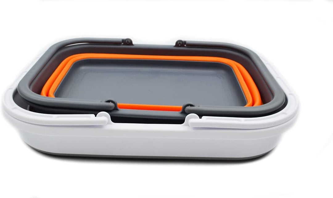 SAMMART 9.2L & 19L Faltbare Wanne mit Griff - Tragbarer Picknickkorb/Krater für den Aussenbereich -