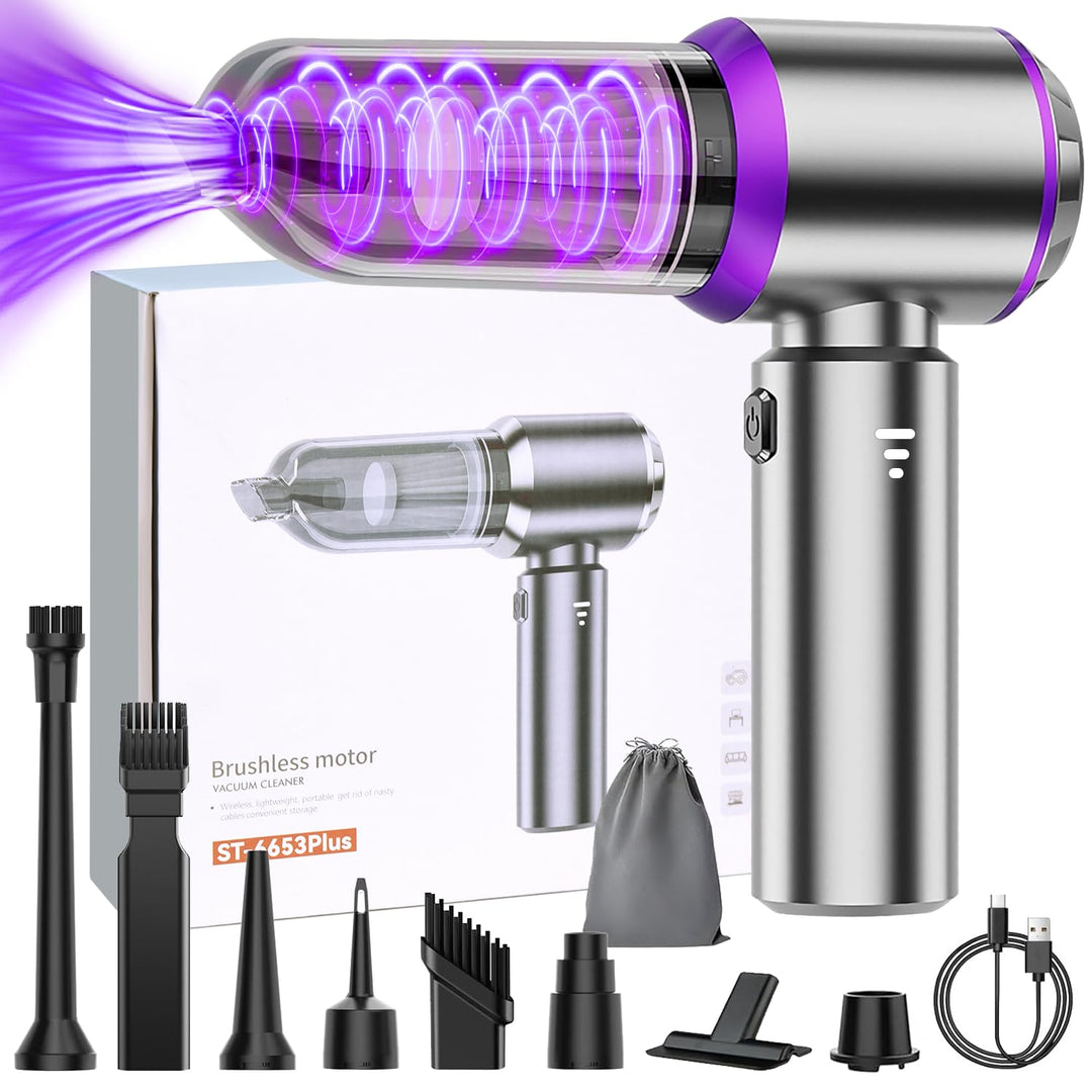 oGoDeal Handstaubsauger Akku 4-in-1, 26000PA Handstaubsauger Kabellos Auto Staubsauger Stark 3-Gang