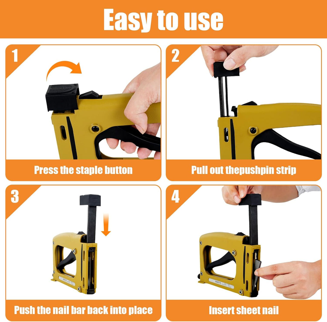 Point Driver Framing 20x12,5x3cm Handtacker mit Klammern Set Bilderrahmen Tacker mit 2000 Klammern P