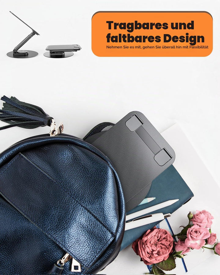 Drehbarer &amp; Tragbarer Tablet Ständer-Klearlook Verstellbare Höhe/Winkel Faltbarer iPad Halterung Tis